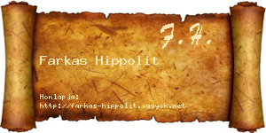 Farkas Hippolit névjegykártya